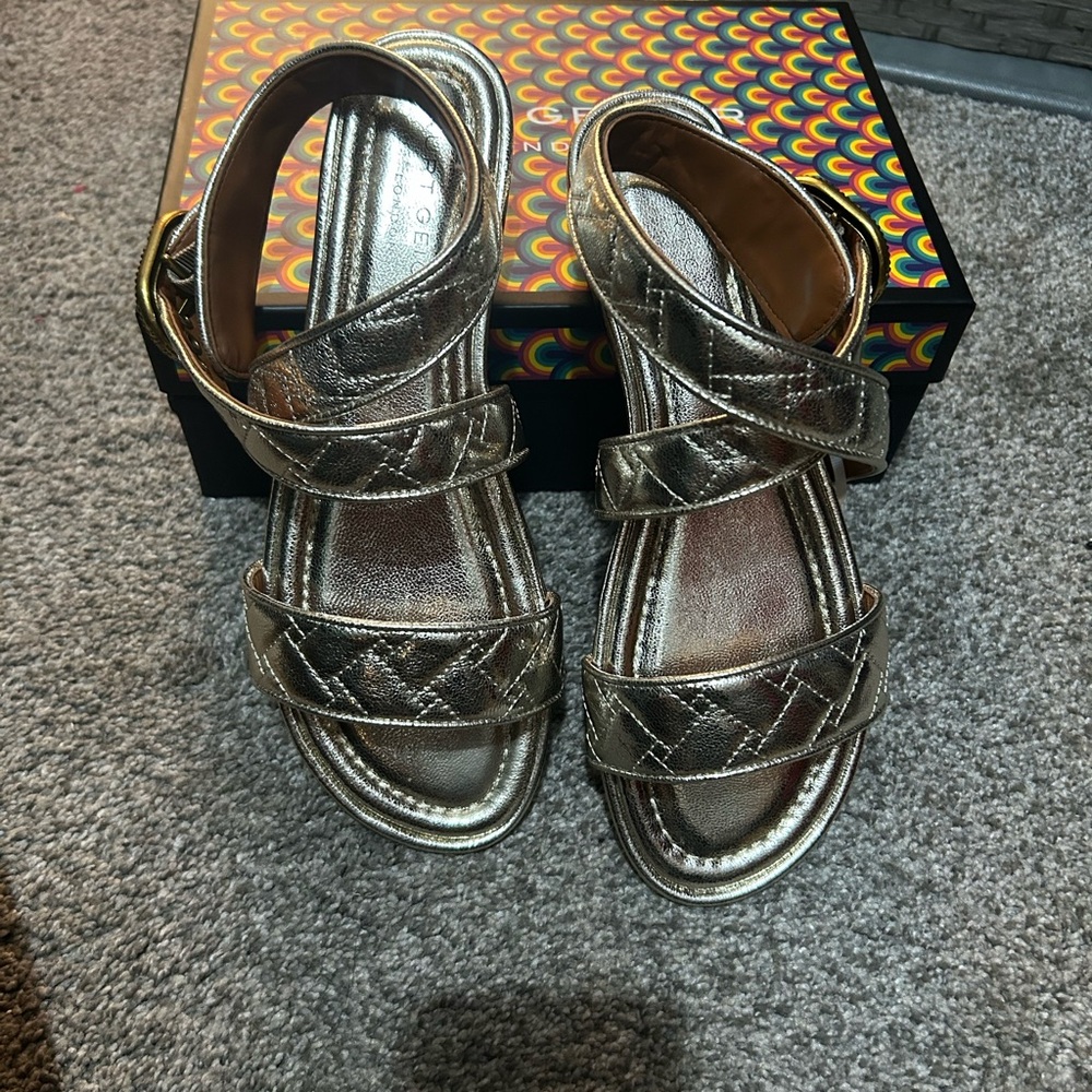 Kurt Geiger Gold Strappy Sandals